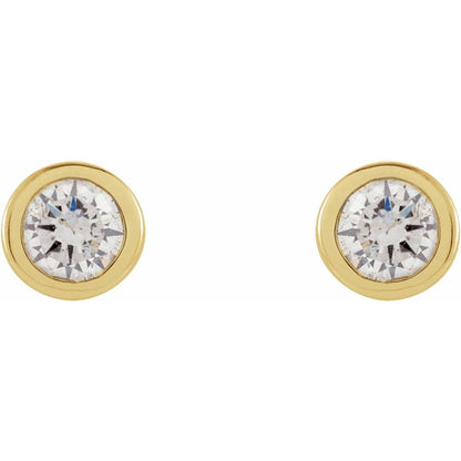 Micro Diamond Round Bezel Set Earrings