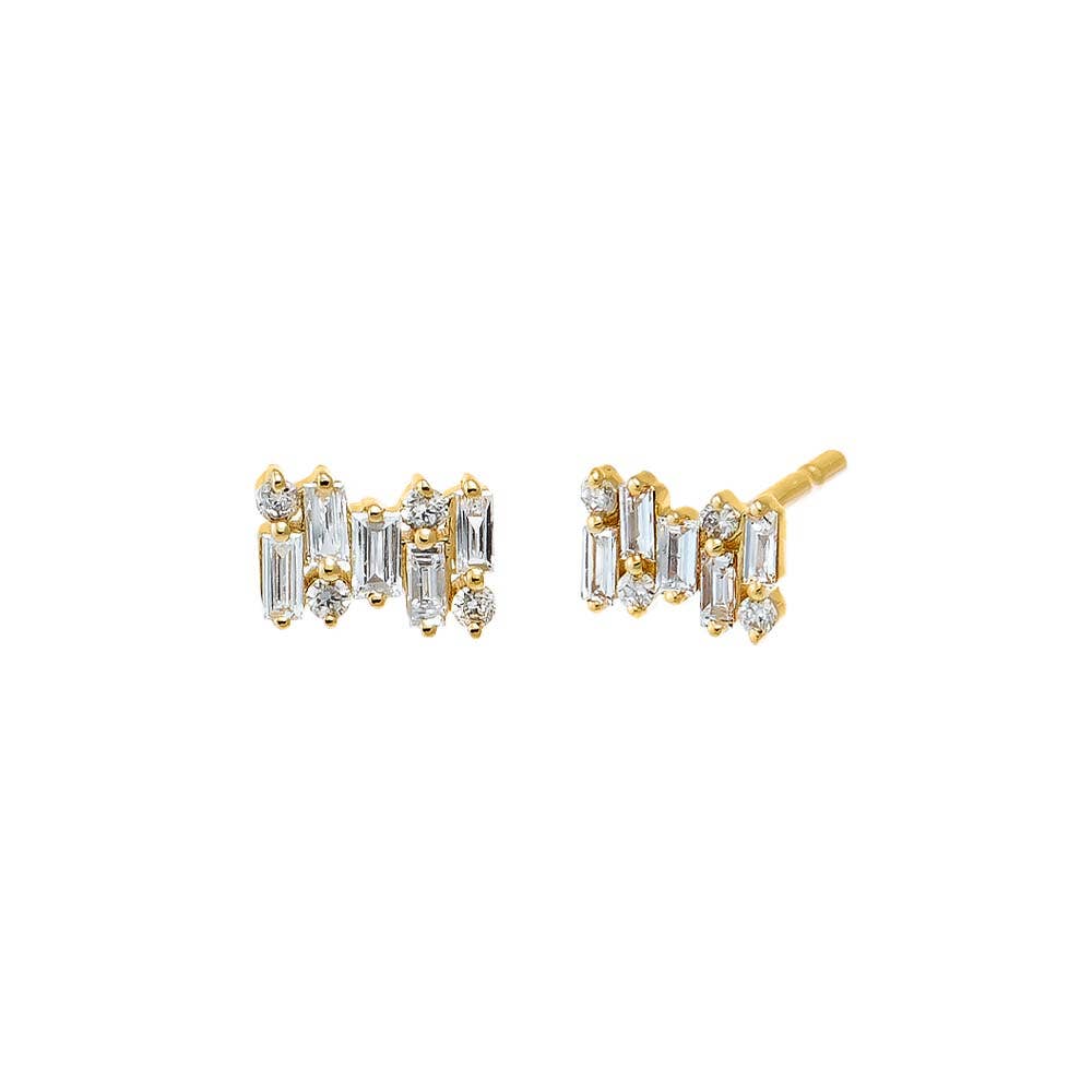 Scattered Diamond Stud Earrings