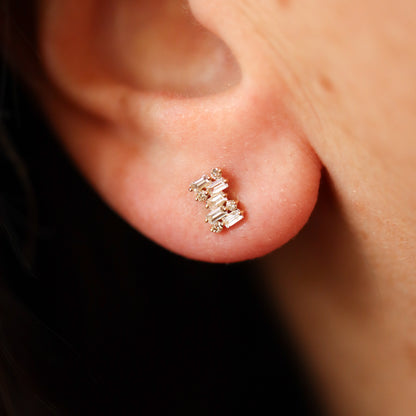 Scattered Diamond Stud Earrings