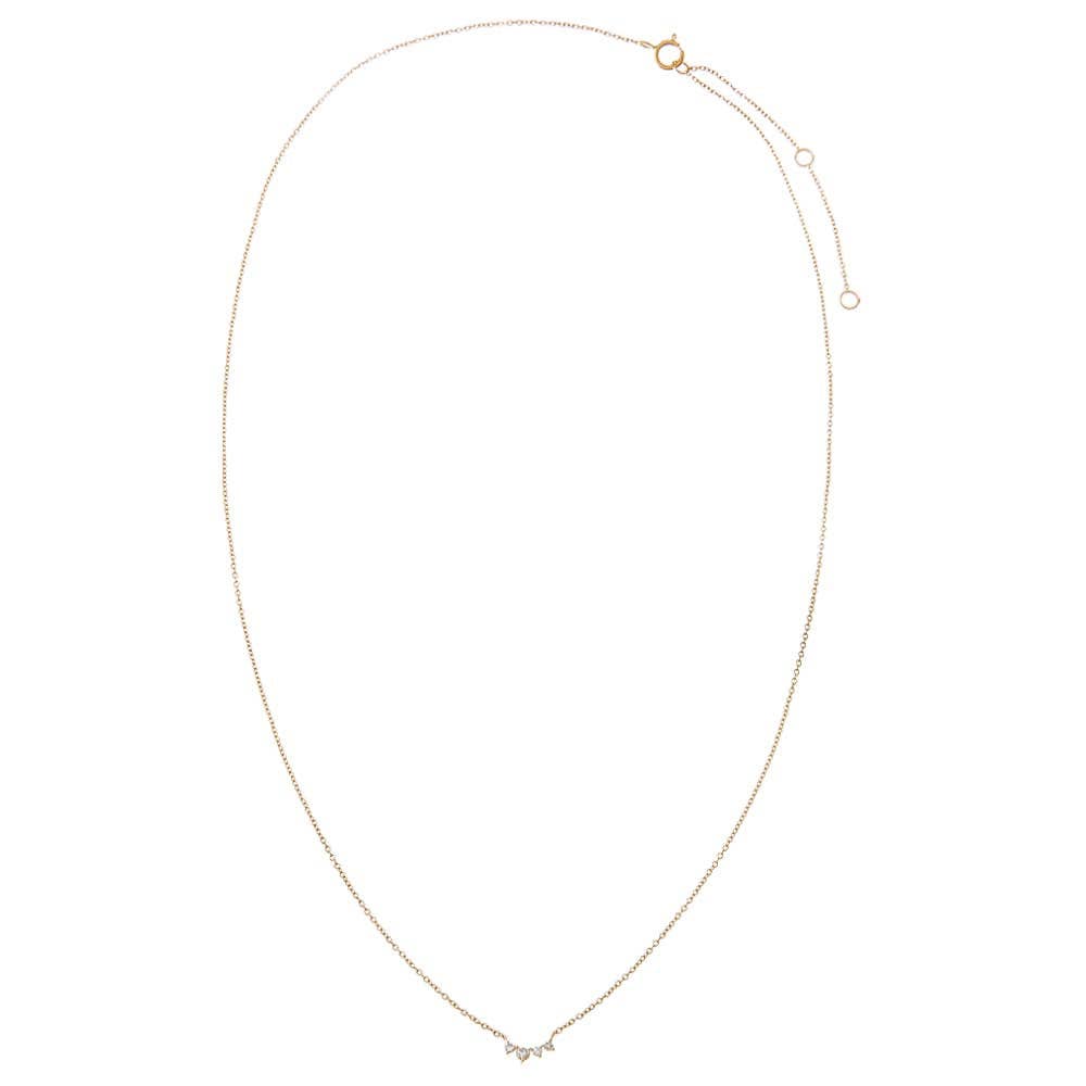 Graduated Diamond Curved Bar Necklace