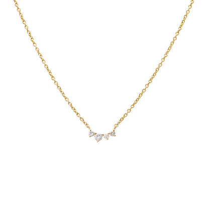 Graduated Diamond Curved Bar Necklace