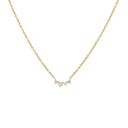 Graduated Diamond Curved Bar Necklace