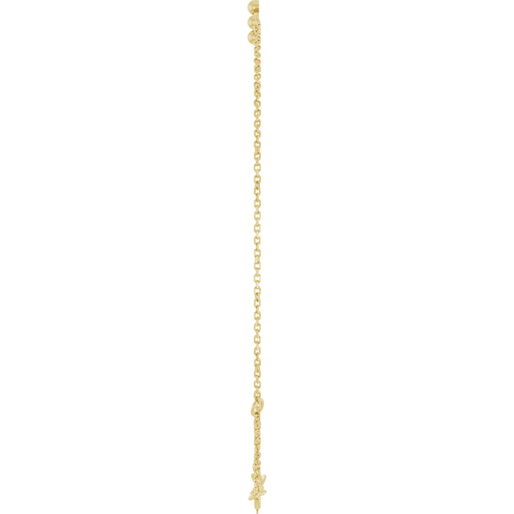 14K Yellow Gold Beaded Cross Bracelet