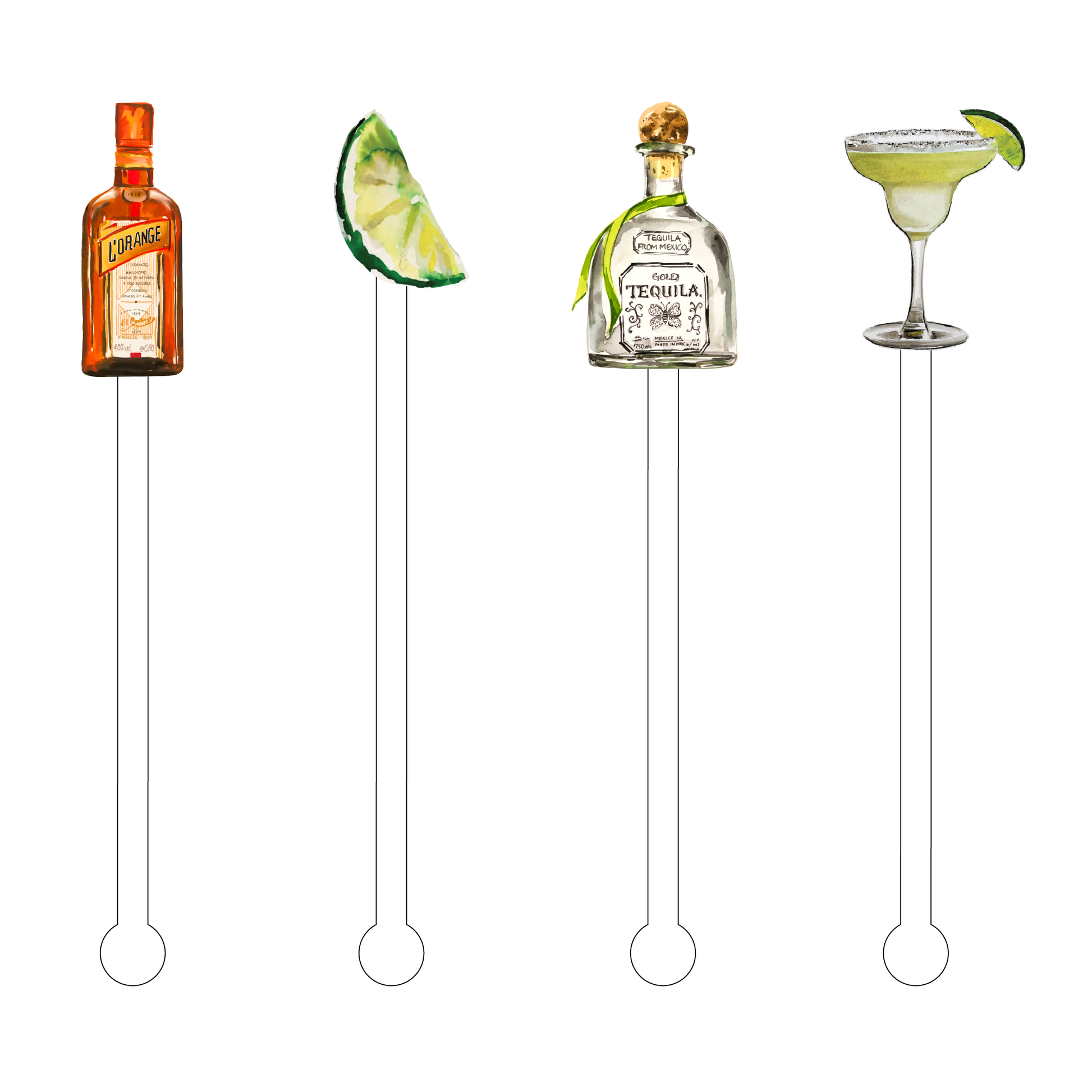 6 Guitar Swizzle Sticks, Drink & Cocktail Stirrers